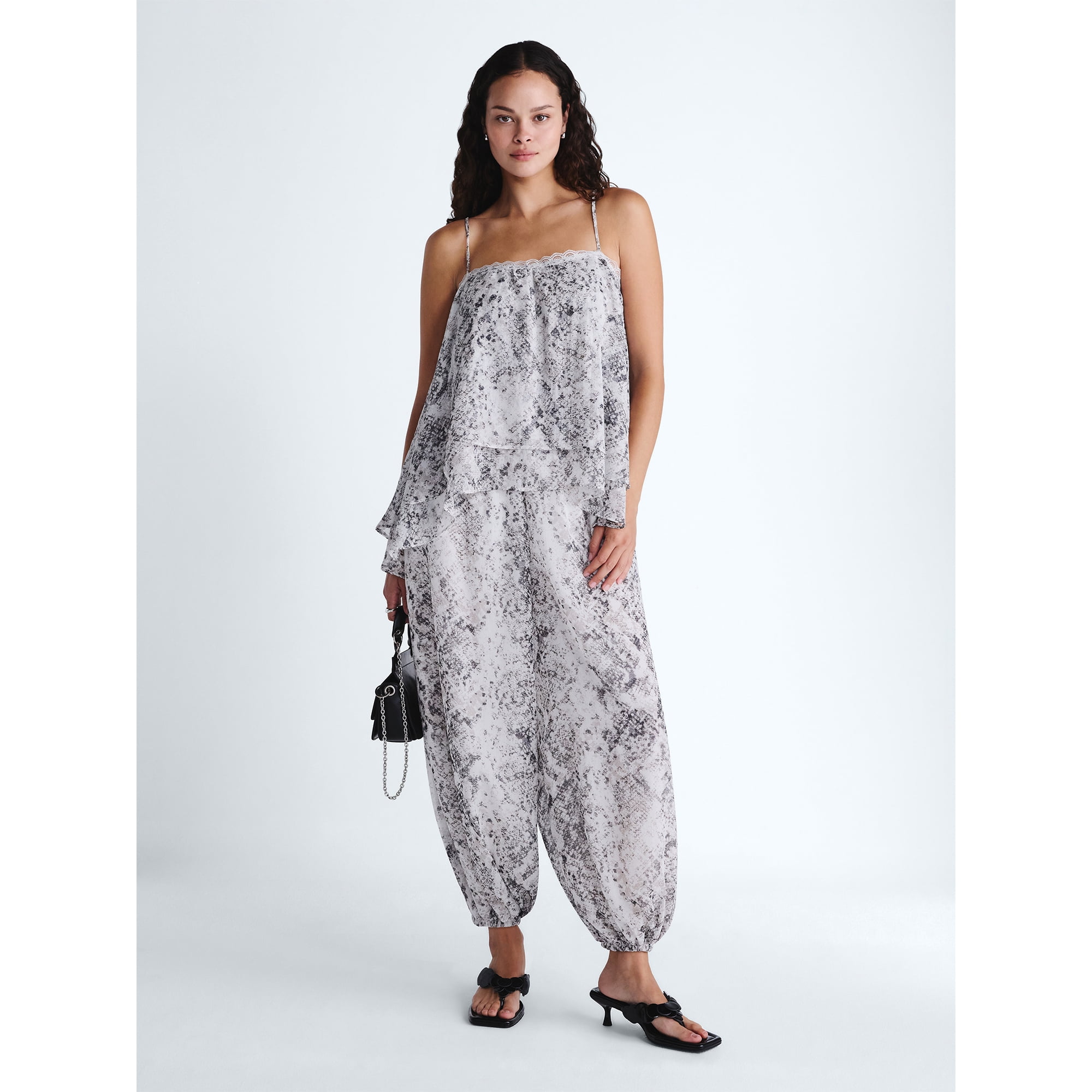 Scoop Women's and Women's Plus Flowy Double Layer Tank Top, Sizes XS-4X