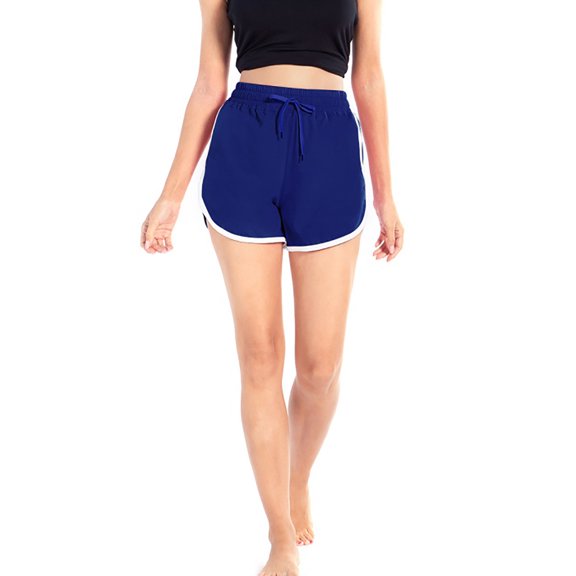 Clearance Women Petite's Workout Shorts Running Dolphin Short Yoga Fitness Gym Athletic Shorts,Drawstring Lightweight Cute Comfy Dancing Lounge Shorts Summer Exercise Bottoms,S-XL Black