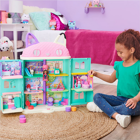 Gabby's Dollhouse, Sweet Dreams Bedroom with Pillow Cat Figure and 3 Accessories, 3 Furniture and 2 Deliveries, Kids Toys for Ages 3 and Up