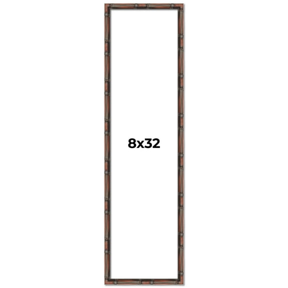 8x32 Frame Brown Bamboo with Dark Coffee/Walnut Finish | Solid Wood Picture Frame Width 0.75 Inches