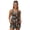 Aztec Cow American Tribal, variant on Sunflower Cow Pattern Women's Swimsuit Tankini Tummy Control Bathing Suits Two Piece Full Coverage Slim Swim Suits with High Waisted Bottom, 2XL