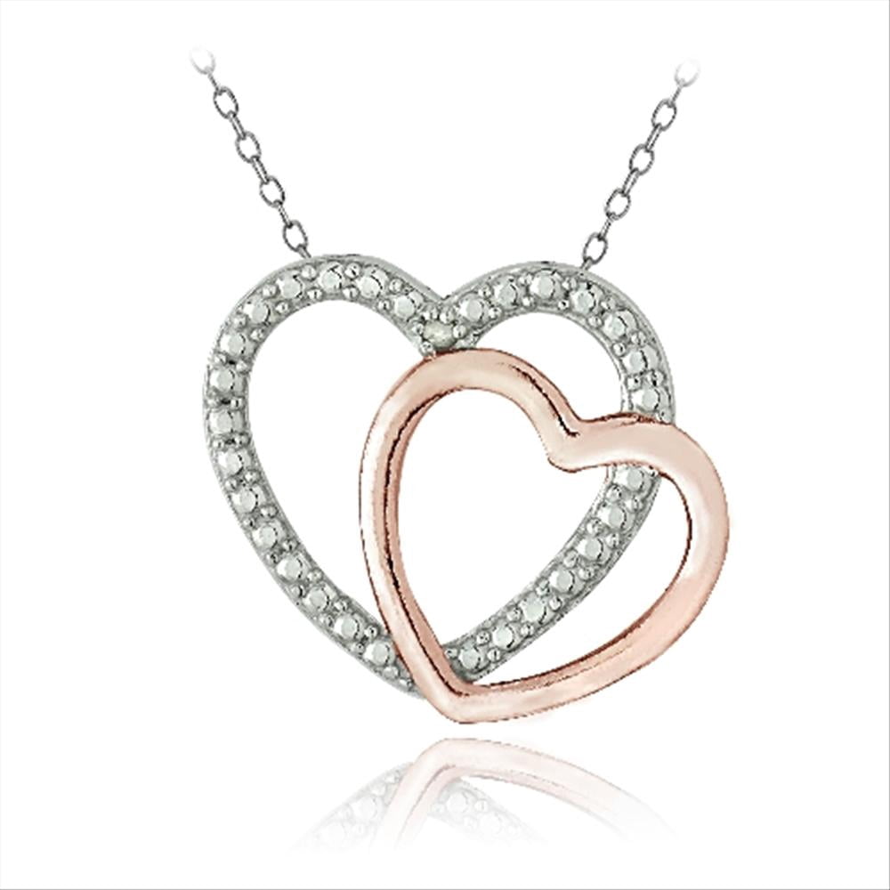 SilverSpeck - Sterling Silver Two Tone Rose Gold Tone Diamond Accent ...