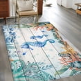 thumbnail image 2 of Seahorse Coastal Area Rugs 3'x5', Small Throw Rugs for Living Room Bedroom, Summer Nautical Starfish Coral Grey Wooden Indoor Outdoor Rug Non-Slip Low Pile Carpet Runner Reversible Floor Mats, 2 of 8