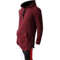 thumbnail image 4 of Ma Croix Mens Hooded Hipster Longline Pullover Hoodie Elongated Extended Sweatshirt Tee, 4 of 5