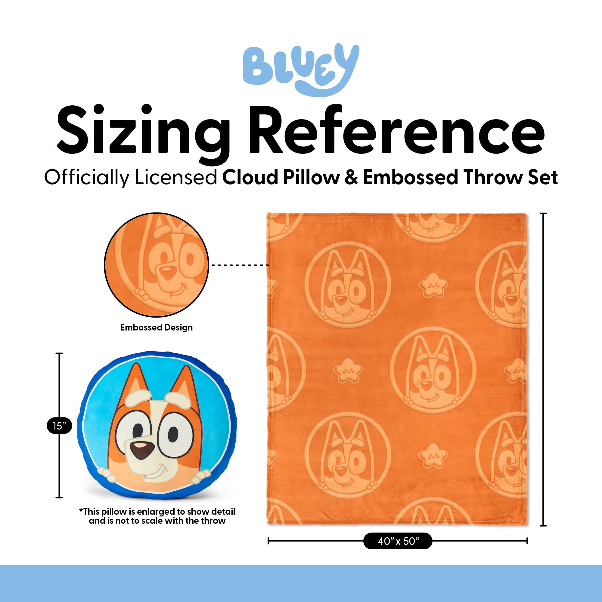 Bluey Bingo Impressions Cloud Plush Pillow with Throw Blanket Set