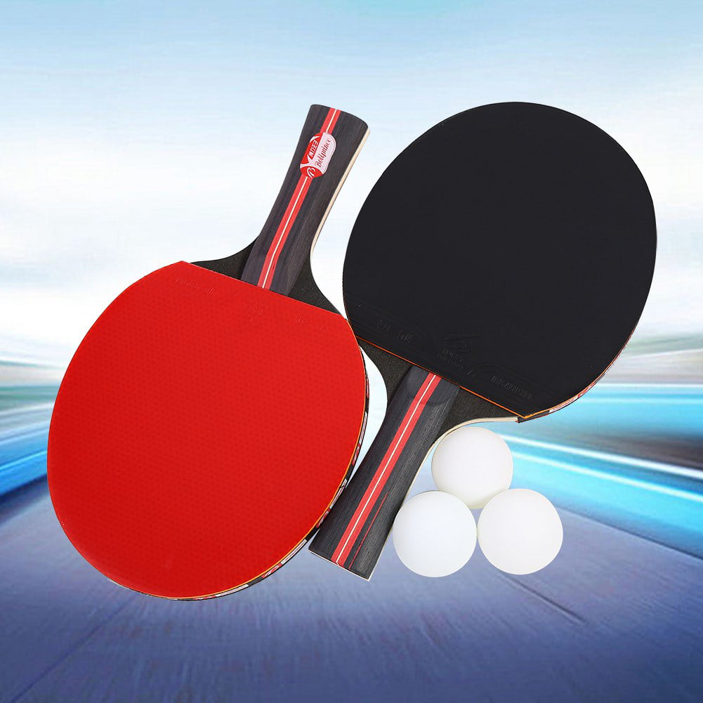 Wolfgo Ping Pong Paddle-Boliprince Ping Pong Paddle 2-Spieler-Tischtennisschläger mit 3 Bällen for Shake-Hand-Grip-Spieler 
