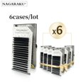 thumbnail image 1 of NAGARAKU 6 Estuches Suministros de extensión de pestañas postizas Visón sintético Longitud individual 7-15 Mezcla 16-20 Mezcla 16 Líneas Alta calidad Suave Dengxun unisex, 1 of 1
