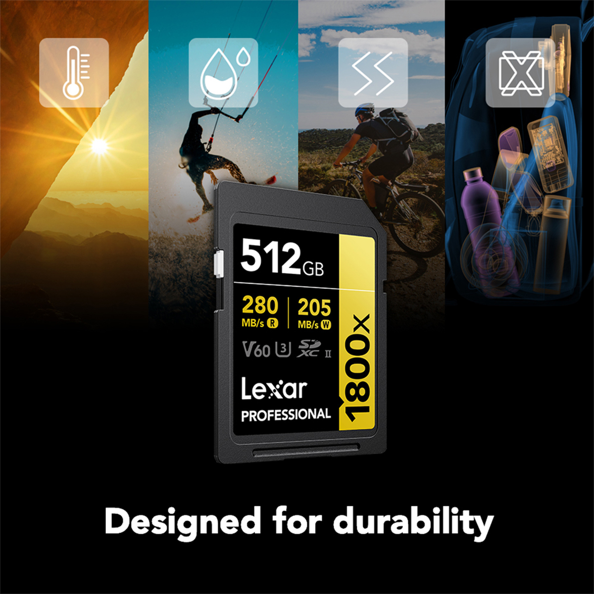 Lexar GOLD Series Professional 1800x 512GB UHS-II SDXC Memory Card