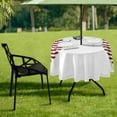 thumbnail image 7 of Coolnut 60" Baseball Round Tablecloth, Waterproof Spillproof Polyester Fabric Table Cover with Zipper Umbrella Hole for Outdoor Patio Garden Dining Party, 7 of 7