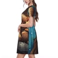 thumbnail image 2 of Lsque Squirrel Sleeping In Tree Print Women's Casual Dress T-Shirt Summer Short Sleeve Scoop Neck Swing Dresses, 2 of 6