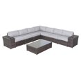 thumbnail image 1 of Living Source International 10-Piece Sectional Set w/ Cushion - Brown, 1 of 2
