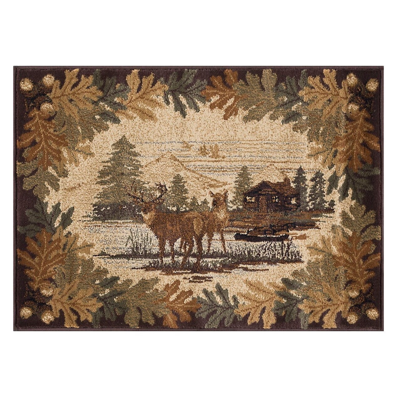 Alise Rugs Natural Lodge Novelty Lodge Area Rug 2' x 3' Polypropylene 2