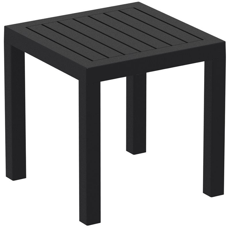 Compamia Ocean Square Resin Patio Side Table in Black by Compamia