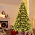 thumbnail image 2 of Gymax Pre-Lit 8' Premium Spruce Artificial Christmas Tree Hinged 660 LED Lights Pine Cones, 2 of 10
