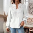 thumbnail image 5 of HAJWOH Womens Tops Dot Boho Long Sleeve Shirts V Neck Casual Chiffon Blouses Flowy Lace Hem Cute Clothing Trendy 2026, 5 of 6
