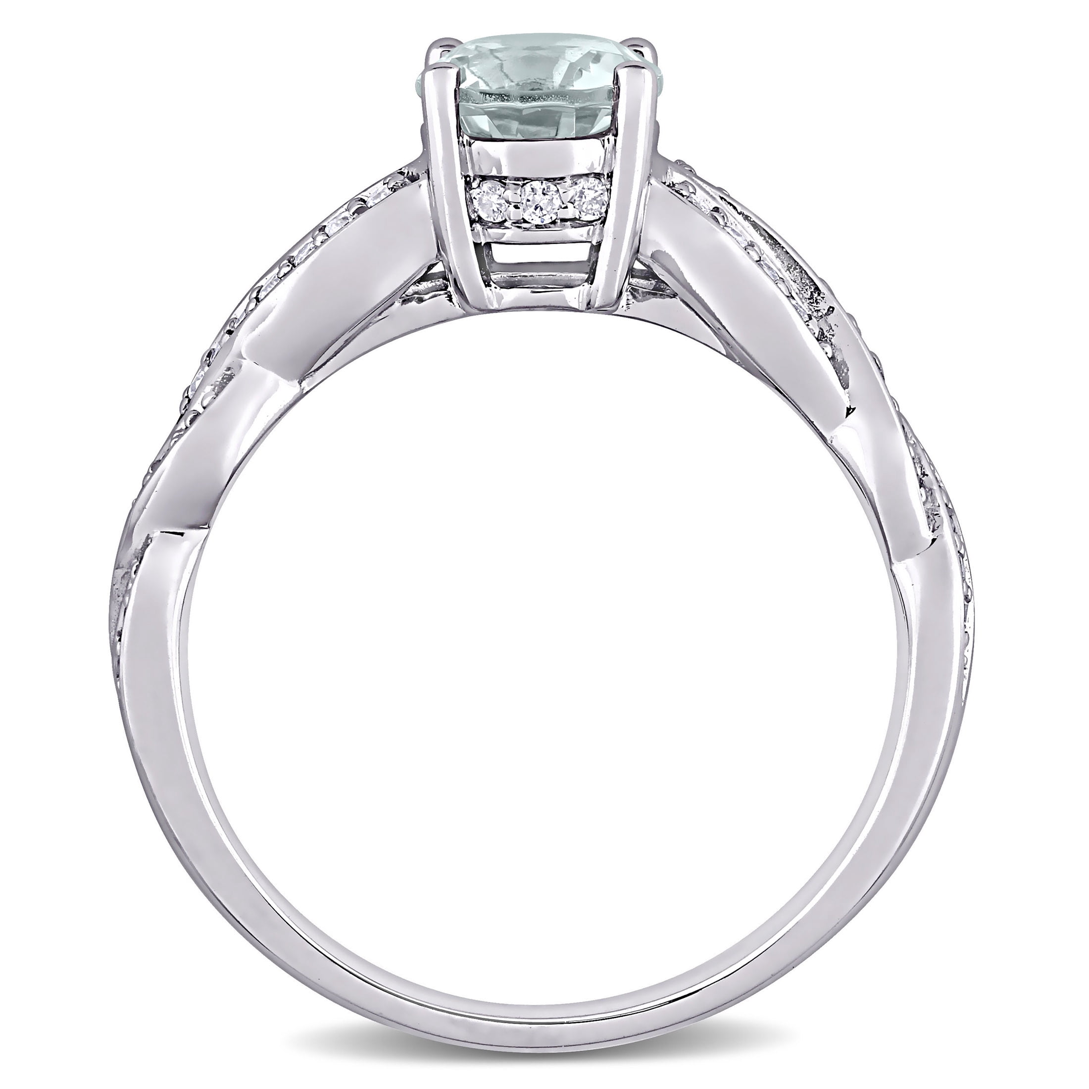 Everly Women's Aquamarine 14K White Gold Engagement Ring