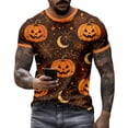 thumbnail image 2 of Halloween Shirts for Men Halloween Pumpkin Graphic Tees Short Sleeve Crewneck Funny Halloween Costumes Tops, 2 of 5