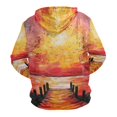 thumbnail image 2 of Red Sunset Oil Painting Men’s Hoodies Sweatshirt Fleece Jackets Long Sleeve Sweatshirts, 2 of 5