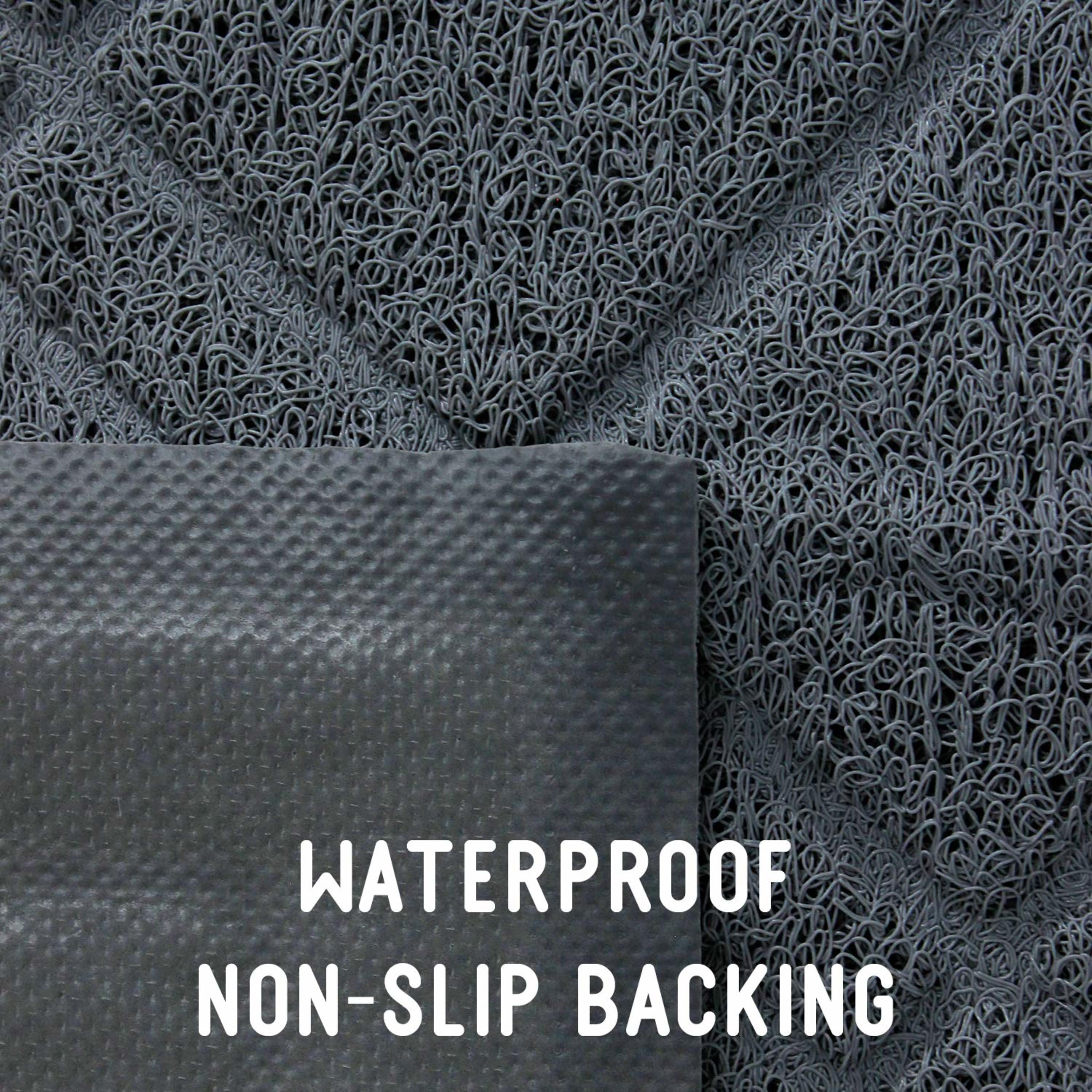 Downtown Pet Supply Non Slip and Washable Cat Litter Mat 35" x 42", Grey