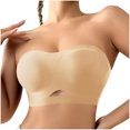 thumbnail image 2 of Women's Solid Color Strapless Tube Top Bra with Side Buckle Adjustable Elastic Band for Daily Wear, 2 of 9