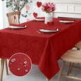 thumbnail image 1 of Mantel Romanstile, 152 x 305 cm, impermeable, de jacquard rojo, 1 of 7