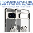 thumbnail image 5 of Compatible with Google Pixel 7 Pro Clear Case 360° Rotatable Ring Kickstand Holder Slim Thin Soft TPU Fashion Protection Shockproof Cover for Google Pixel 7 Pro 2022 Sliver, 5 of 16