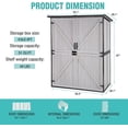 thumbnail image 5 of MEDEHOO  Outdoor Storage Cabinet with Adjustable Shelves, Large Metal Frame Garden Shed for Bike & Tool Storage, Lockable Waterproof Vertical Cabinet Box for Backyard, Patio, Lawn, Deck, 5 of 6