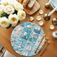 thumbnail image 2 of Round Placemats Ocean Nautical Lighthouse Starfish 15 inch Set of 6 Table Mats for Dining Table Blue Shell Heat Resistant Non-Slip Kitchen & Home Decorative Place Mat Set, 2 of 8
