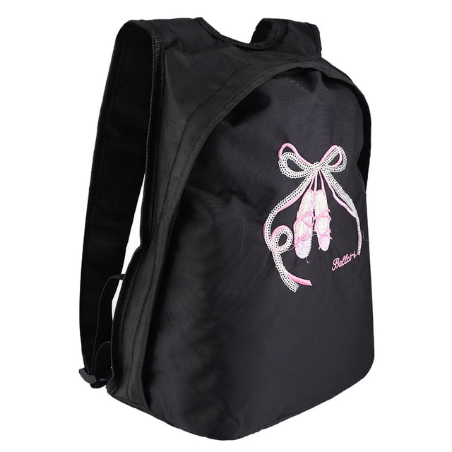 Mochila deportiva con cremallera para niñas y jóvenes bailarinas, color negro