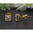 thumbnail image 3 of Forever Jewels 2Ct Asscher Cut Moissanite Women Solitaire Stud Earrings 14K Yellow Gold Plated, 3 of 3