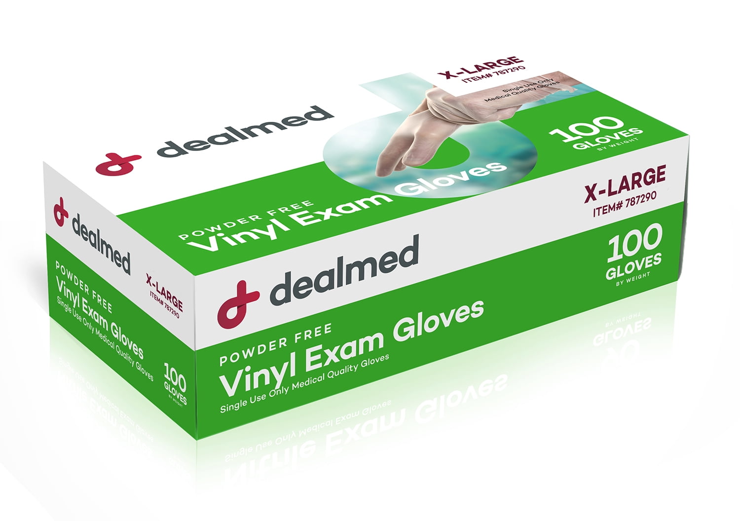 Dealmed Vinyl Medical Exam Gloves, Disposable, Non-Irritating, Latex-Free for First Aid and Medical Facilities, Clear (X-Large, Case of 1000)