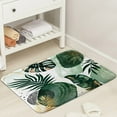 thumbnail image 4 of Veivian Modern Leaves Tropical Green Flannel Bath Rugs, 17 x 29 in, Non Slip Backing, 4 of 5