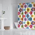 thumbnail image 2 of Pioneer Flower Floral Print Pattern Shower Curtain 72"x72", Bathroom Decorative Shower Curtain Set with 12 Hooks, Waterproof Washable, 2 of 6