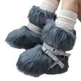 thumbnail image 5 of Women's Faux fur Boot Furry Fluffy Comfortable Mid-Calf Boots Round Toe Warm Fur Lined Snow Boots Y2K Outdoor Rave Outdoor Fashion Boots Punk Style With Built In Height Furry Boots, 5 of 7