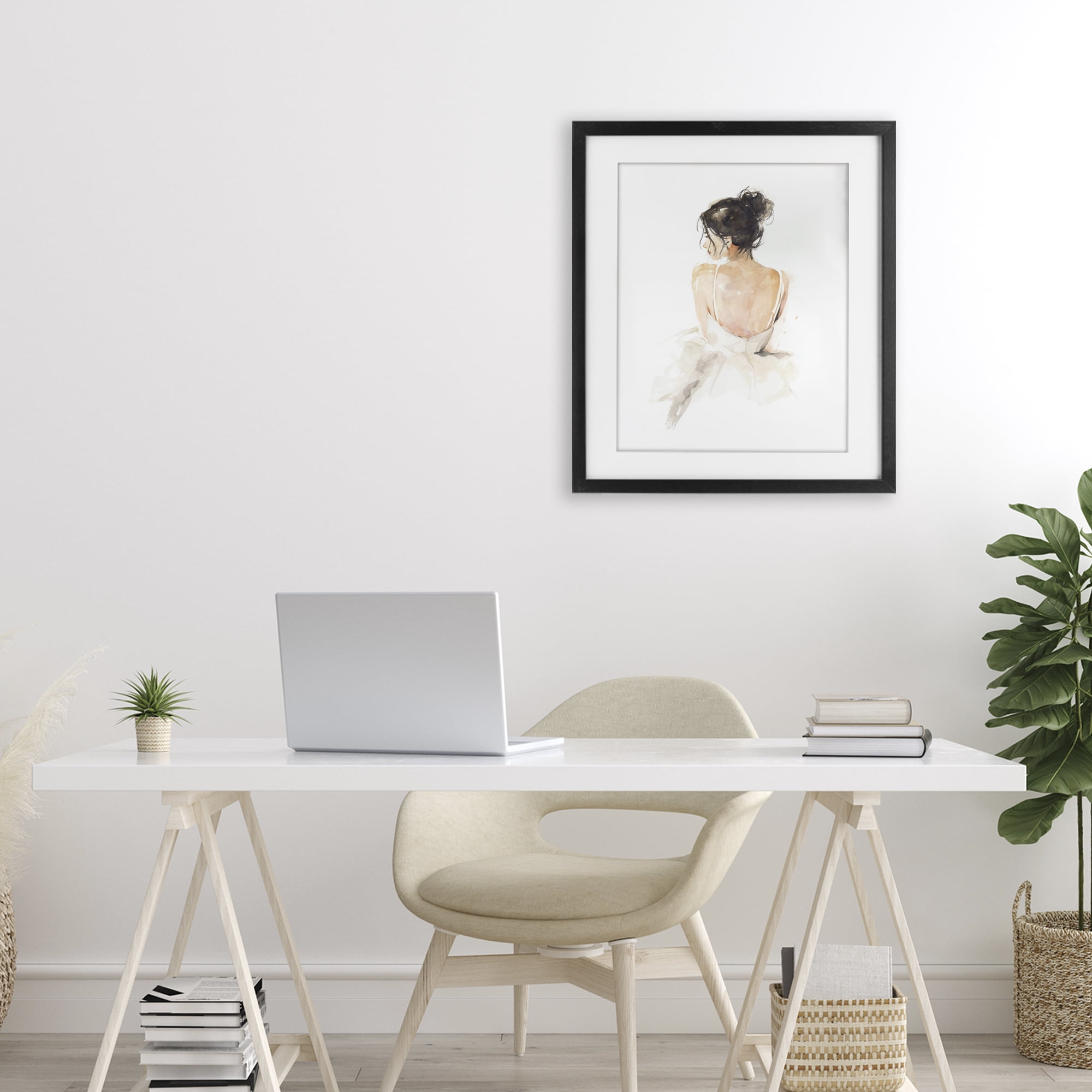 Stupell Industries Feminine Serenity Woman Black Framed Print Under Glass, design by Svetlana Aleynikova