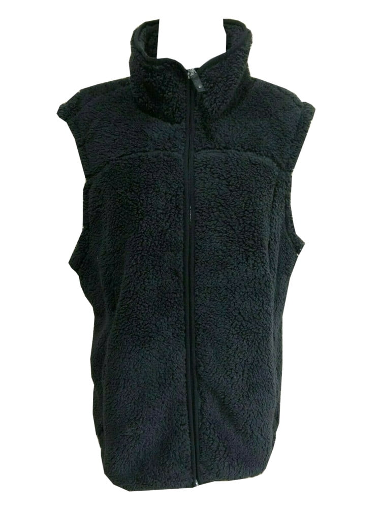 XFLWAM Women's Fuzzy Fleece Vest Classic-Fit Warm Sleeveless Zip Up Sherpa  Vest with Pockets for Fall/Winter Orange XL
