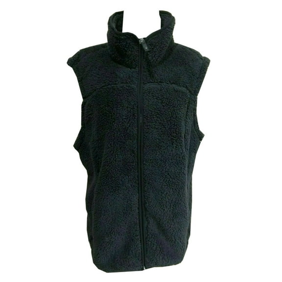 Free Country L.T.D. Womens Size X-Large Full Zip Plush Vest, Black