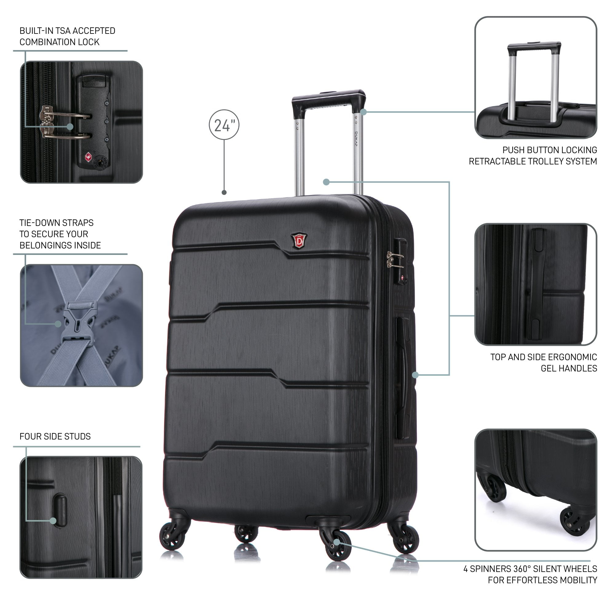 DUKAP Rodez 24" Lightweight Hardside Spinner Luggage