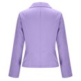 thumbnail image 6 of Otntypg Women's Business Casual Cropped Blazer Notch Lapel Collar Open Front Long Sleeve Single Breasted Work Office Suit Jacket Purple M, 6 of 10