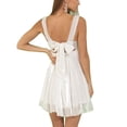thumbnail image 4 of xiaxaixu Robe d'Été de Femmes Robe Sans Manches de Couleur Unie Dos Bowknot Mini Robe A-Line pour la Plage, 4 of 5