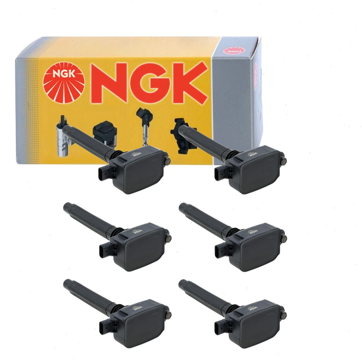 6 pc NGK Ignition Coils compatible with Dodge Durango 3.6L V6 2016