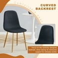 thumbnail image 5 of 4-Piece Dining Set: 36.6" Round Tempered Glass Table &amp; Black-Gold Chairs, Modern Luxe for Kitchen/Living Room. Seats 4, Fabric/Metal. Easy Clean., 5 of 20