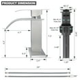 thumbnail image 2 of Wowow Waterfall Bathroom Faucet Brushed Nickel Faucet for Bathroom Sink Single Handle Mixer Tap Lavatory Vanity Faucet with Deck Plate and Pop Up Drain, 1 or 3 Hole, 2 of 7