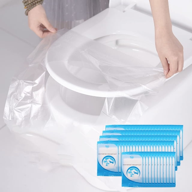 50 PCS Travel Disposable Toilet Seat Cover Waterproof Portable WC Pad Toilet Mat For Baby Pregnant Mom,Independent Packing