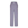 thumbnail image 7 of Tnhcen Women's Striped Flannel Pajama Pants Winter Fleece-Lined Sleepwear 100% Polyester Elastic Waist Lounge Pants Soft Cozy Home Wear S-2XL, 7 of 7