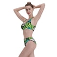 thumbnail image 5 of Kdxio Skull and Palm Leaves for Womens High Waisted Bikini Top Sports Style Two Piece Bathing Suits, 5 of 7