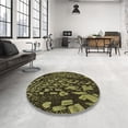 thumbnail image 4 of Ahgly Company Machine Washable Indoor Rectangle Transitional Dark Yellow Green Area Rugs, 5' x 7', 4 of 7
