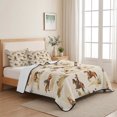 thumbnail image 5 of Twin Quilt Set 68''x86'', Western Cowboy Lightweight Summer Bedspread Coverlet Set with 2 Pillow Shams, Vintage Country Horse Plants Art Breathable All Season Quilt Bedding for Dorm/Bedroom, 5 of 9