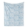thumbnail image 1 of Geometric Soft Flannel Fleece Blanket, Overlapping Circles Intersecting with Little Rounds Spots Ellipses, Cozy Plush for Indoor and Outdoor Use, 50" x 70", Sky Blue and Night Blue, by Ambesonne, 1 of 5