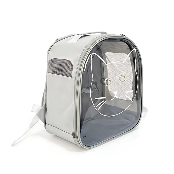 Portable Panoramic Transparent Pet Backpack - Breathable Double-Hole Design, Crossbody Cat Carrier for Outdoor Travel & Hiking